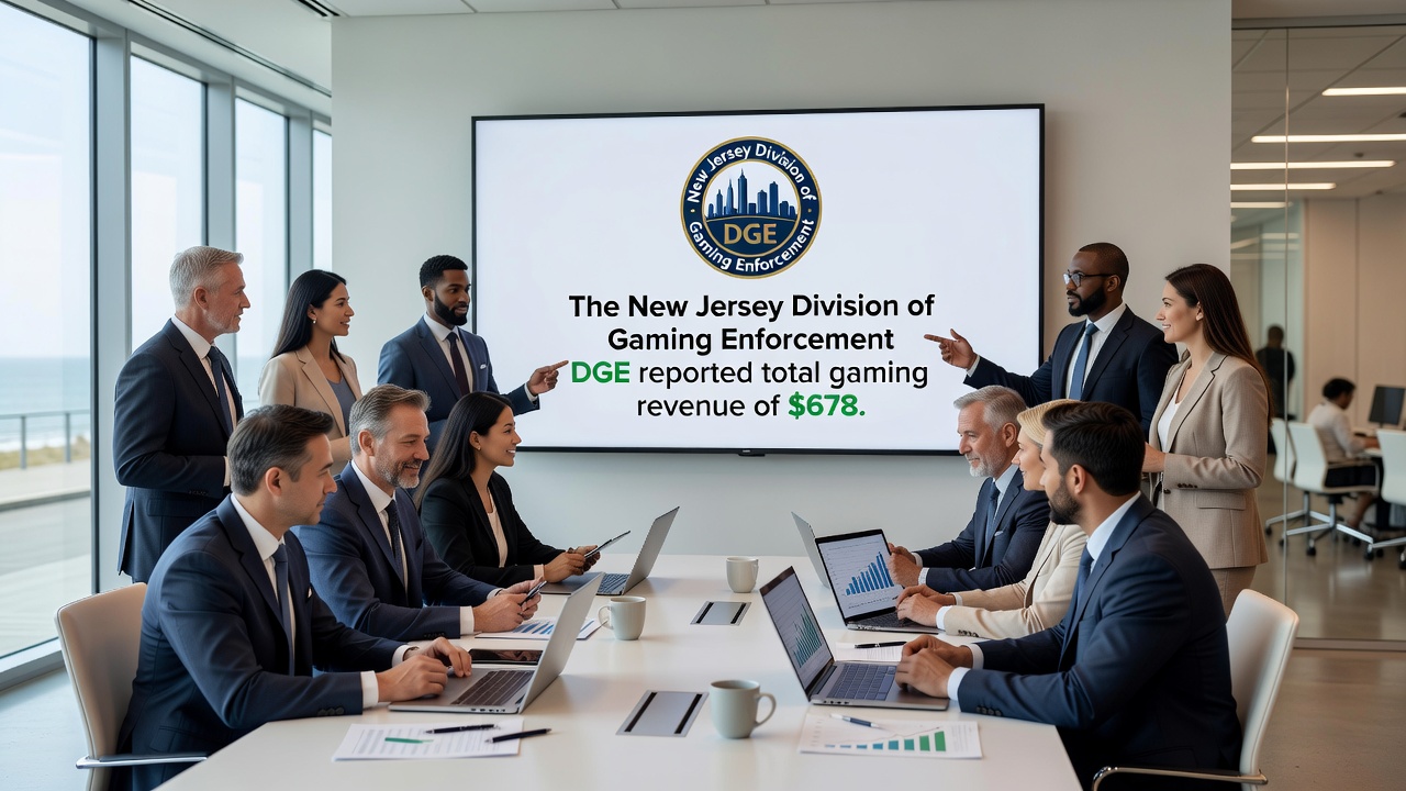 Graph displaying New Jersey monthly gaming revenue trends over multiple years